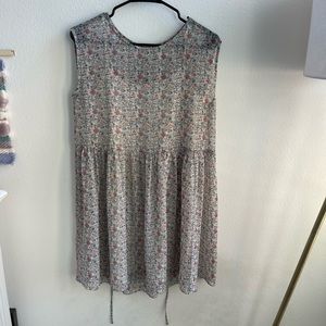 Madewell Floral Boxy Slip Dress with Tie - Size XS